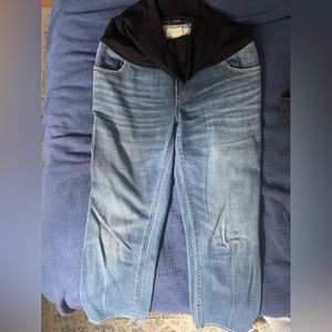 Hatch over the belly straight leg maternity ankle jeans